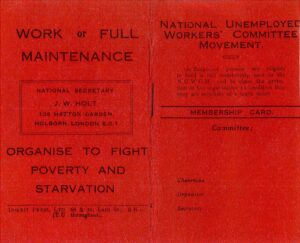 National Unemployed Workers Committee Movement membership card