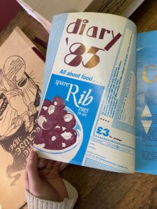 A photo of a page from Spare Rib, a publication that Carina explored during her time volunteering at the library.